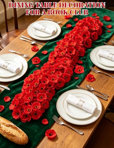 Artificial Red Poppy Flowers Bulk - Memorial & Event Decor, 120 Pieces Variation of THIS listing