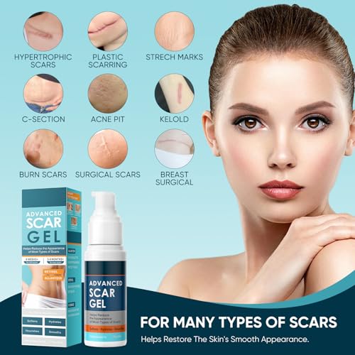 Scar Gel for Surgical, Keloid, Burn & Acne Scars - Hydrating & Skin Repair, 1.7oz