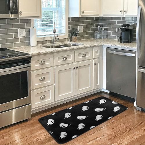 Halloween Spooky Ghosts Door Mat - Non Slip Kitchen Rug 39x20 Inch - Home Decor