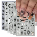 Halloween Nail Stickers Spider Variation - Self-Adhesive Nail Art Decals for DIY Manicure