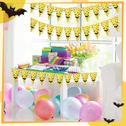 Pre Strung Bat Banner - 5 Cartoon Party Decorations for Celebrations