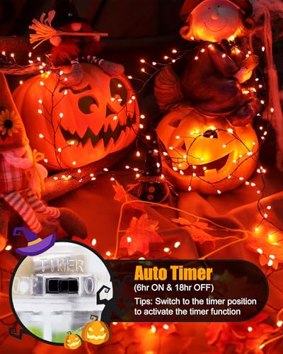 Minetom Fairy String Lights Battery Operated - Orange 5ft 60 LED Twinkle Lights