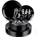Black Halloween Disposable Plates for Party - Skeleton Design, 125 pcs