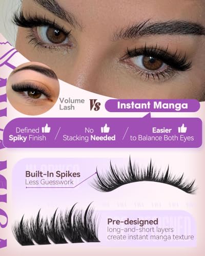 Short Manga Lash Clusters 10-14mm Spiky Anime Eyelash Extensions - Variation of THIS listing