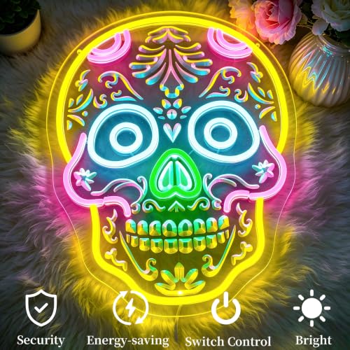 Skull Neon Sign LED Neon Light Wall Decor for Halloween Party - Variation: Skull