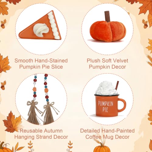 Fall Farmhouse Tiered Tray Decor Set - 8 Pcs Autumn Harvest Thanksgiving