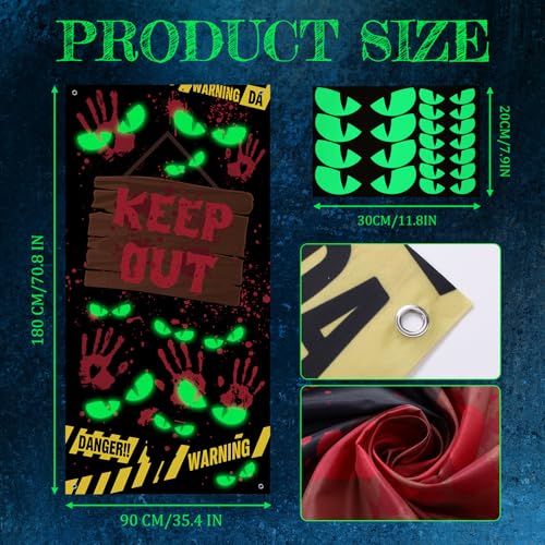 Horrible Halloween Door Cover with Glow-in-The Dark Eyes - 3D Mummy Decoration, 35.4 x 70.9 Inches - Variation of THIS listing