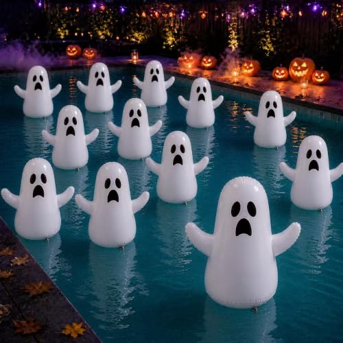 16 Pack Inflatable Ghost Tumblers for Halloween Yard & Party Decor