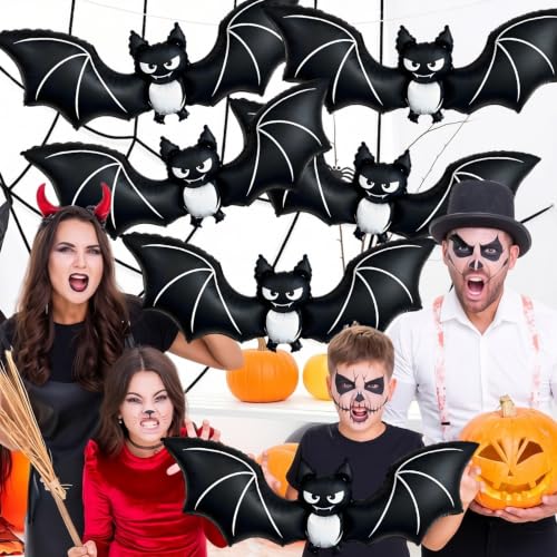 Pensar A 6 Pack Halloween Bat Balloons - Black Bat Balloon Decor for Party