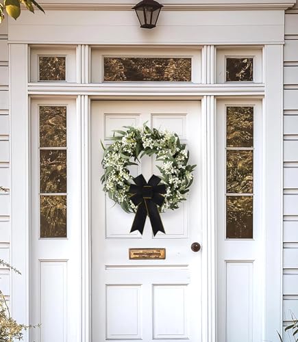 Black Velvet Wreath Bow Set - 2 Pack for Holiday & Event Decor