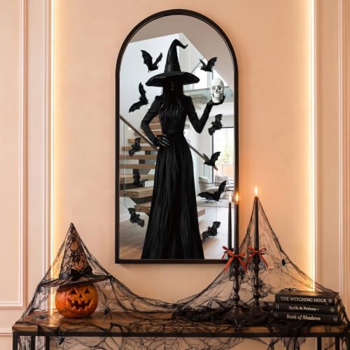 Halloween Window Clings Large Witch Silhouette Decals - Black, Spooky Decor
