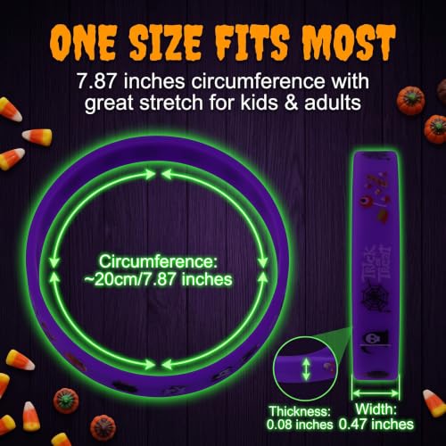 Halloween Rubber Bracelets Bulk Party Favors Wristbands - Set of 50