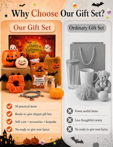Halloween Boo Basket Kit with Pumpkin Theme for Women - Pumpkin Variation