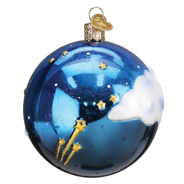Moon & Star Glass Christmas Ornament - Handcrafted Holiday Tree Decoration