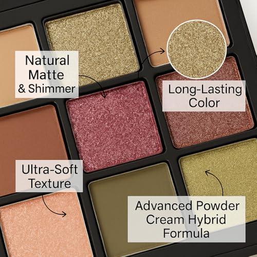 K'APEINE Earth & Sunset 15-Color Eyeshadow Palette - Colorful Matte & Shimmer Makeup