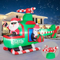 6.5 Ft Christmas Inflatable Santa on Helicopter with LED Lights Outdoor Decor