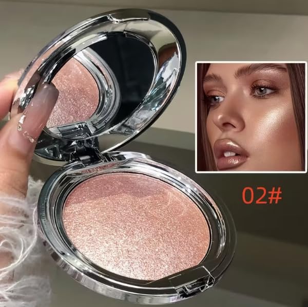 White Moonlight Highlighter - Waterproof Diamond Glow Shimmer for Face & Body | Icy Metallic Finish, Long-Lasting Radiance