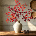 Artificial Fall Maple Leaves Stems - Orange Brown, 4 Pcs for Autumn Decor