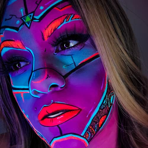 Neon Face Body & Nail Paint Pigment Powder Kit 12 Colors - Variation 2