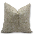 Grey Linen Throw Pillow Cover 14x14 Inches Handmade Block Print Cushion Cover with Zipper