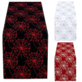 Spider Web Table Runner Linen Party Decorations - Black/Red, Red/Black, White/Purple, 3 Pcs