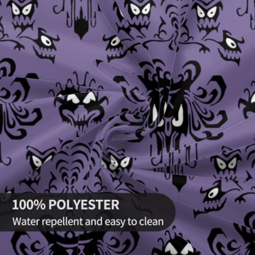 Purple Halloween Round Tablecloth 70 Inch - Haunted Mansion Ghost Decor