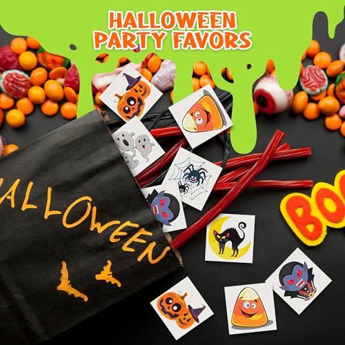 Halloween Temporary Tattoos for Kids - Pack of 144 - Regular Variation, 6 Assorted Designs
