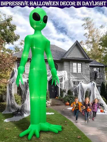 14 Ft Giant Halloween Inflatable Alien Decoration with LED Lights for Yard and Garden