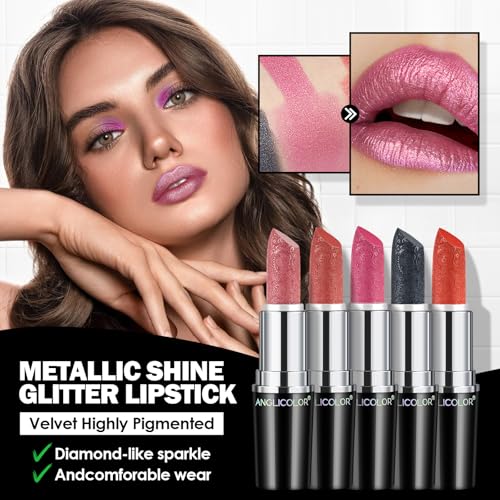 Anglicolor Diamond Glitter Black Lipstick - Mysticism Variation