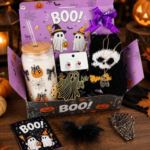 Halloween Boo Basket for Women 15 Pcs Spooky Gift Set - Purple Variation