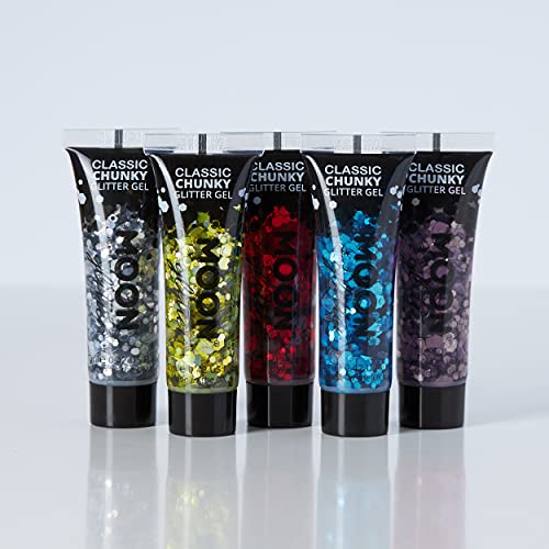 Face & Body Glitter Gel Set - Holographic Makeup for Festivals & Parties - 5 Colors