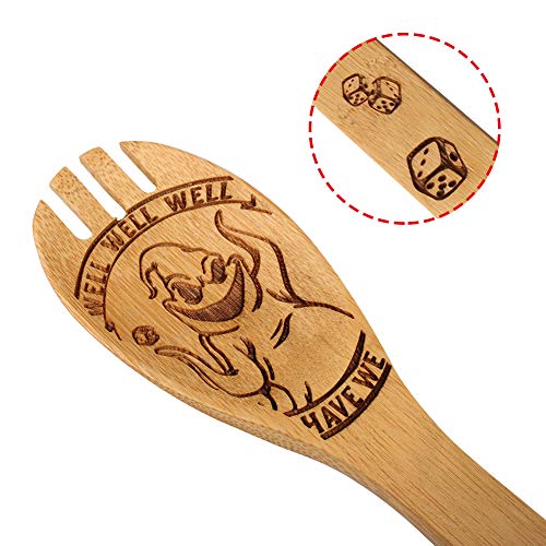 Halloween Wooden Spoon Set - Burned Look 5-Piece Kitchen Utensils with Variation Nightmare3