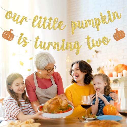 Autumn Second Birthday Banner - Pumpkin Theme for Halloween & Fall Parties