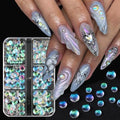 3D Aurora Bubble Beads Nail Art Charms - Iridescent Dewdrop Rhinestones - Aurora Bubbles Variation