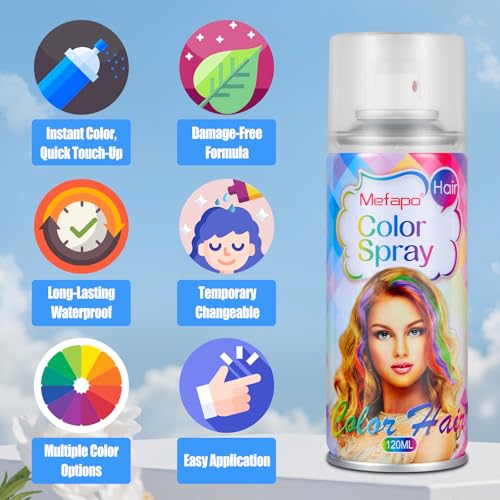 Purple Temporary Hair Spray for Kids & Adults - Washable 120ML, Party & Cosplay