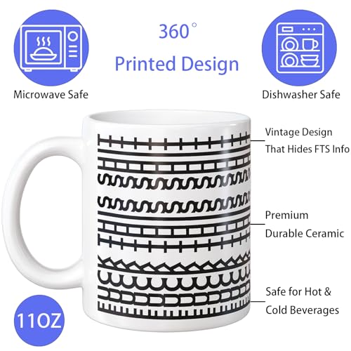 Hidden Message Coffee Mug 11oz Black Rune Pattern - Funny Gift for Coffee Lovers