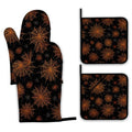 Halloween Spider Web Oven Mitts and Pot Holders Set - Heat Resistant Kitchen Decor, 4 Piece Halloween Kitchen Accessories