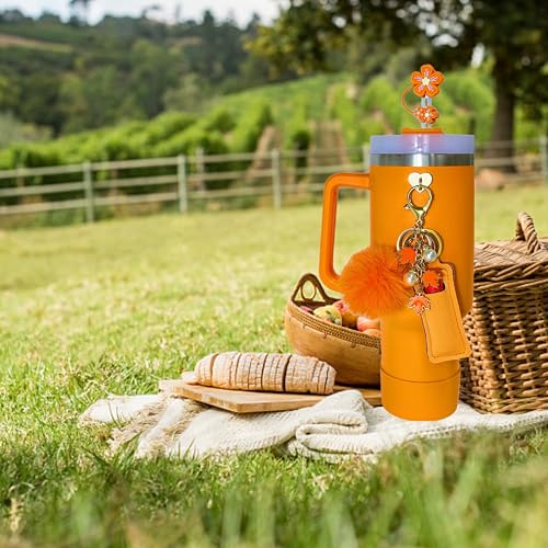 Orange Silicone Cup Boot Covers for Stanley Quencher 30oz 40oz Tumbler & Accessories