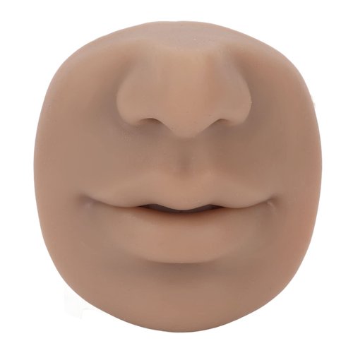 Piercing Training Model, Practice Piercing Tool for Face and Nose with Realistic Skin Texture Reusable Nose Display for Salon Training Body Piercing Education Face Piercing Practice (Dark Skin Tone)