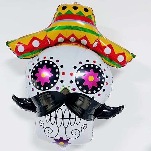 Sugar Skull Balloons Set for Day of the Dead Halloween Fiesta - 43pcs
