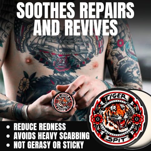 Tiger Spit Tattoo Aftercare, Tattoo Balm to Heal & Protect New Tattoos & Revive Older Tattoos, 100% Natural Tattoo Balm, Vegan Tattoo Butter