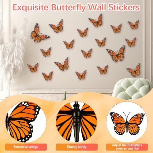 3D Monarch Butterfly Wall Decor Halloween Butterfly Decorations - Variation 24