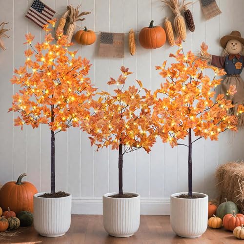Lighted Maple Tree Set 4ft 5ft 6ft with 288 Warm White LEDs Indoor Outdoor Decor Variation of THIS listing