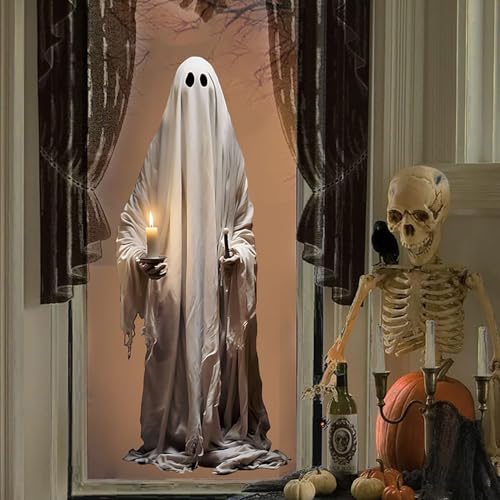 Halloween Window Clings for Glass - Ghost Spooky Decals, Reusable, Style 18