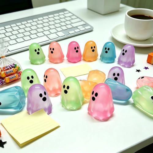 50PCS Glow in Dark Resin Ghost Figurines for Halloween Party Decorations
