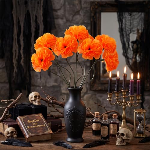 Artificial Marigold Flower Heads Bulk for DIY Decor Halloween Thanksgiving