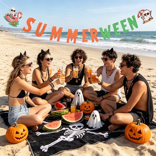 Summerween Banner Decor Halloween Summer Garland Party Decoration