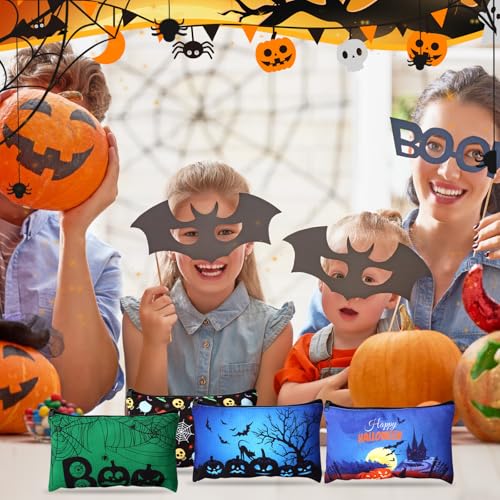 Halloween Themed Cosmetic Bags Bulk - 40 Pack Pumpkin Ghost Bat Witch Patterns