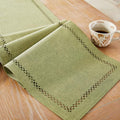 Sage Green Burlap Table Runner 108 Inches Long - Rustic Linen Style