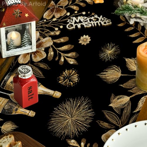 Floral Fireworks Champagne Table Runner - 13x72 Inch for Dining & Party Decor